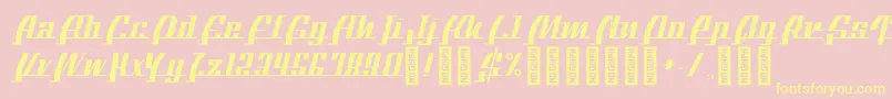 BTXTheBeeLine Regular Font – Yellow Fonts on Pink Background