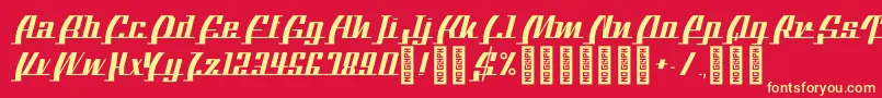 BTXTheBeeLine Regular Font – Yellow Fonts on Red Background