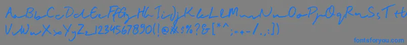 BuadlySignature-Schriftart – Blaue Schriften auf grauem Hintergrund