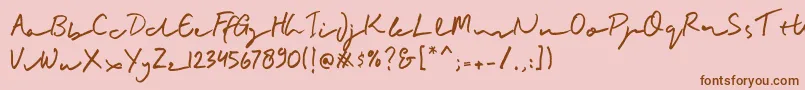 Fonte BuadlySignature – fontes marrons em um fundo rosa