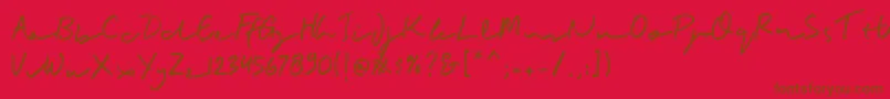 Czcionka BuadlySignature – brązowe czcionki na czerwonym tle
