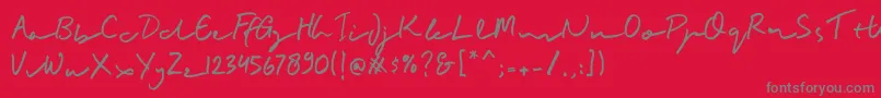 Fonte BuadlySignature – fontes cinzas em um fundo vermelho