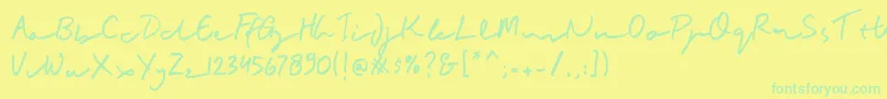 Шрифт BuadlySignature – зелёные шрифты на жёлтом фоне
