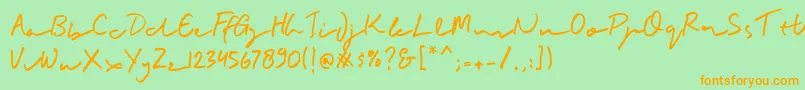 BuadlySignature Font – Orange Fonts on Green Background