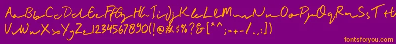 BuadlySignature Font – Orange Fonts on Purple Background