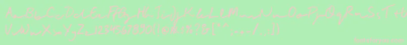 BuadlySignature-Schriftart – Rosa Schriften auf grünem Hintergrund