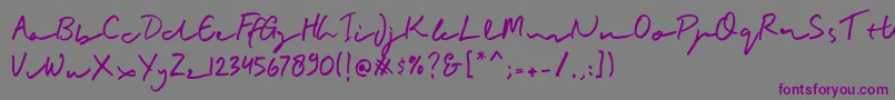 BuadlySignature-Schriftart – Violette Schriften auf grauem Hintergrund