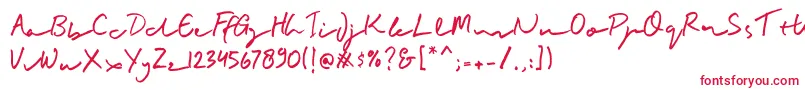 フォントBuadlySignature – 赤い文字