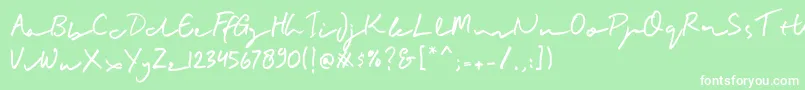 BuadlySignature Font – White Fonts on Green Background