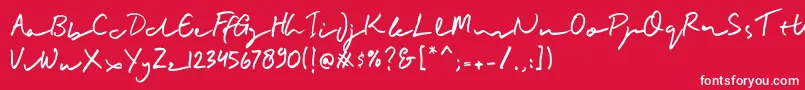 BuadlySignature-fontti – valkoiset fontit punaisella taustalla