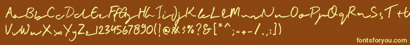 BuadlySignature Font – Yellow Fonts on Brown Background