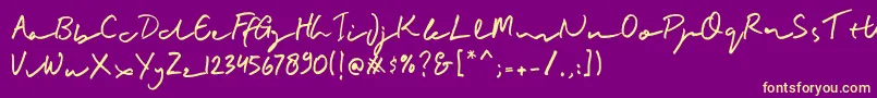 BuadlySignature-Schriftart – Gelbe Schriften auf violettem Hintergrund