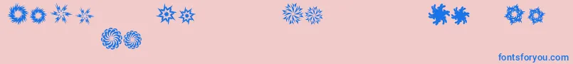 Fonte InTheZoneDingbats – fontes azuis em um fundo rosa