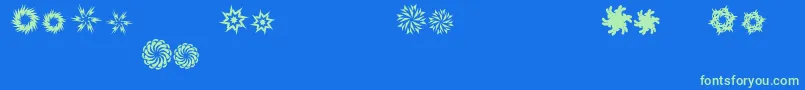 InTheZoneDingbats Font – Green Fonts on Blue Background