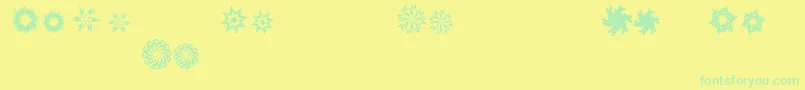 InTheZoneDingbats-Schriftart – Grüne Schriften auf gelbem Hintergrund