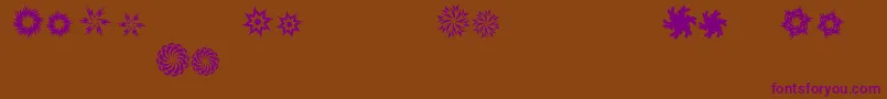フォントInTheZoneDingbats – 紫色のフォント、茶色の背景