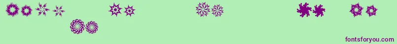 InTheZoneDingbats Font – Purple Fonts on Green Background