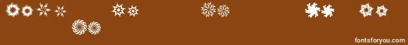 InTheZoneDingbats-Schriftart – Weiße Schriften auf braunem Hintergrund