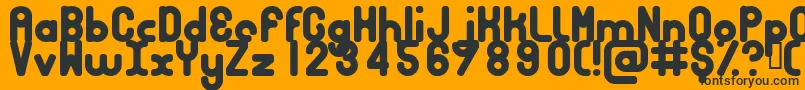 Шрифт BUBBCB   – чёрные шрифты на оранжевом фоне