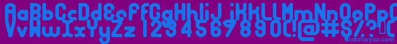 BUBBCB  -fontti – siniset fontit violetilla taustalla