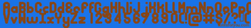 BUBBCB  -fontti – ruskeat fontit sinisellä taustalla