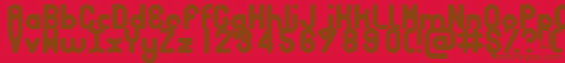 BUBBCB  -fontti – ruskeat fontit punaisella taustalla