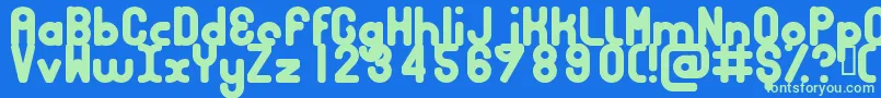 BUBBCB   Font – Green Fonts on Blue Background