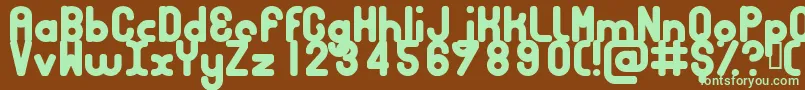 BUBBCB   Font – Green Fonts on Brown Background