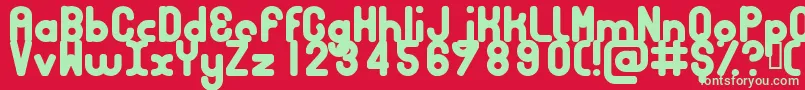 Шрифт BUBBCB   – зелёные шрифты на красном фоне