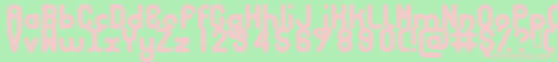 BUBBCB  -fontti – vaaleanpunaiset fontit vihreällä taustalla