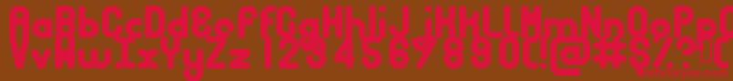 BUBBCB  -Schriftart – Rote Schriften auf braunem Hintergrund