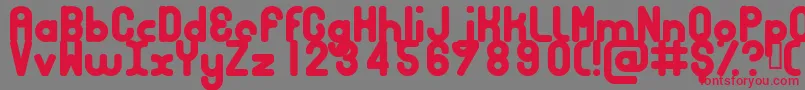 フォントBUBBCB   – 赤い文字の灰色の背景