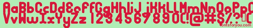 BUBBCB   Font – Red Fonts on Green Background