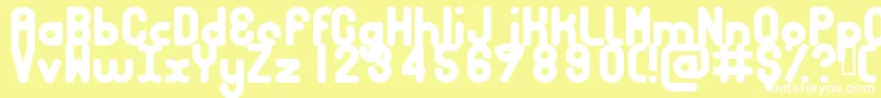 BUBBCB  -fontti – valkoiset fontit keltaisella taustalla