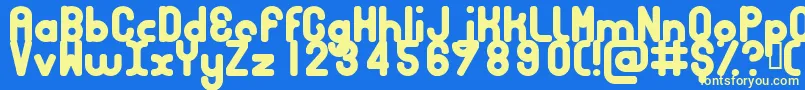 BUBBCB  -fontti – keltaiset fontit sinisellä taustalla