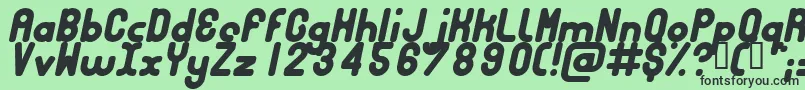 フォントBUBBCI   – 緑の背景に黒い文字