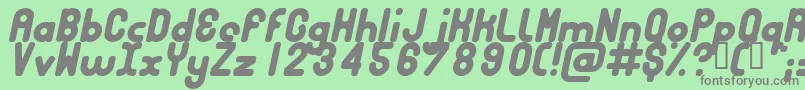 フォントBUBBCI   – 緑の背景に灰色の文字