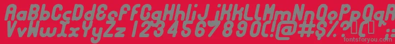フォントBUBBCI   – 赤い背景に灰色の文字