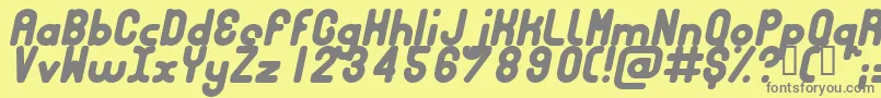 フォントBUBBCI   – 黄色の背景に灰色の文字