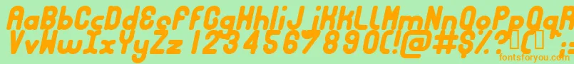 BUBBCI   Font – Orange Fonts on Green Background