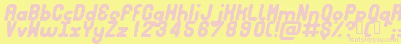 フォントBUBBCI   – ピンクのフォント、黄色の背景