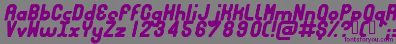 フォントBUBBCI   – 紫色のフォント、灰色の背景