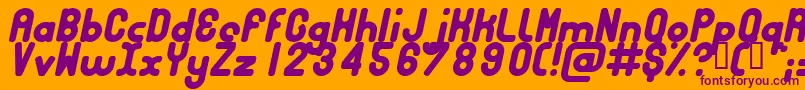 フォントBUBBCI   – オレンジの背景に紫のフォント