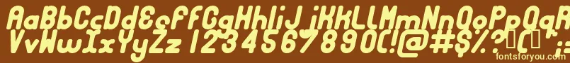BUBBCI  -fontti – keltaiset fontit ruskealla taustalla