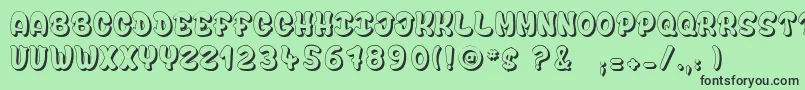 bubble  soap Font – Black Fonts on Green Background
