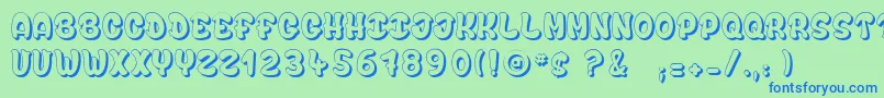 bubble  soap Font – Blue Fonts on Green Background