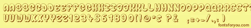 bubble  soap Font – Brown Fonts on Yellow Background