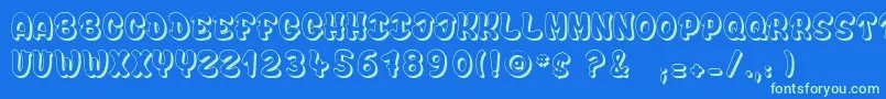 bubble  soap Font – Green Fonts on Blue Background