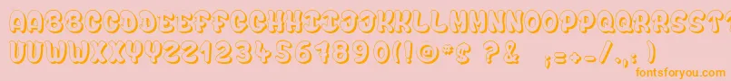 bubble  soap-Schriftart – Orangefarbene Schriften auf rosa Hintergrund