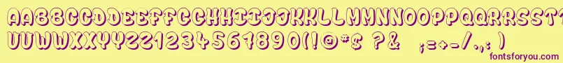 bubble  soap Font – Purple Fonts on Yellow Background